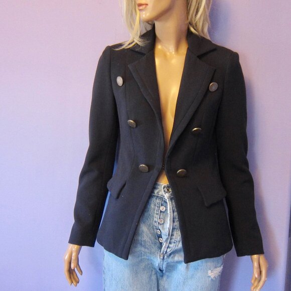 Iris Setlakwe Jackets & Blazers - IRIS SETLAKWE NAVY NAUTICAL CLASSIC STRETCH BLAZER